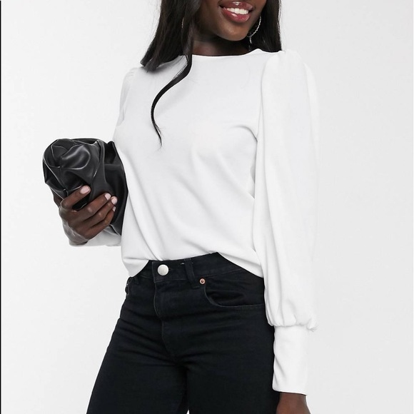 ASOS white top with long sleeves - Picture 2 of 3